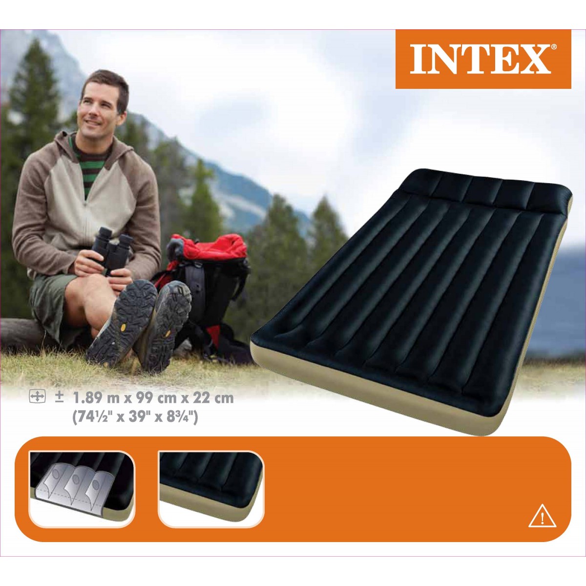 68796 INTEX Camping Mat Twin Size ( 74.5 x 39 x 8.75 )